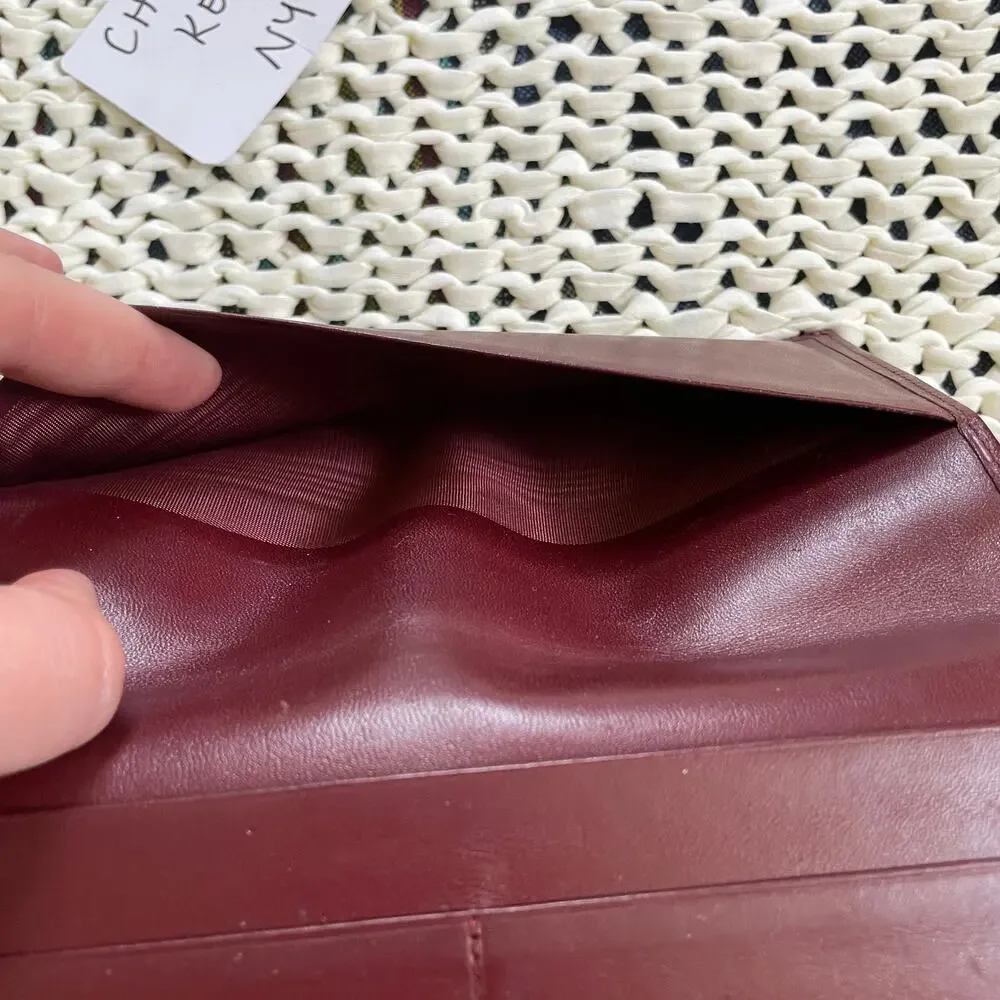 Cartier Leather Bifold Vintage Must De Wallet Bordeaux